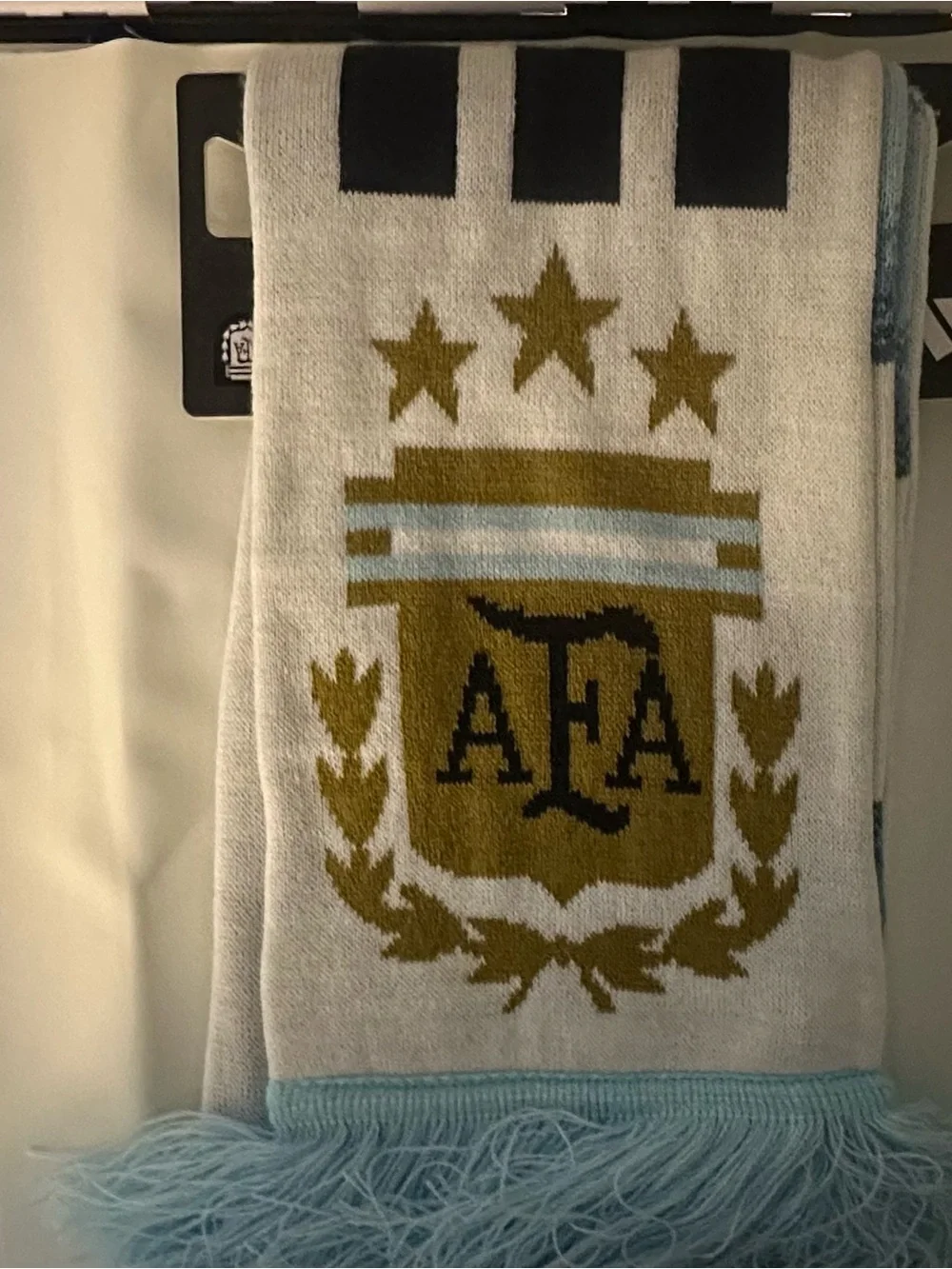 adidas White, Light Blue and Gold AFA Crest Bath Towel